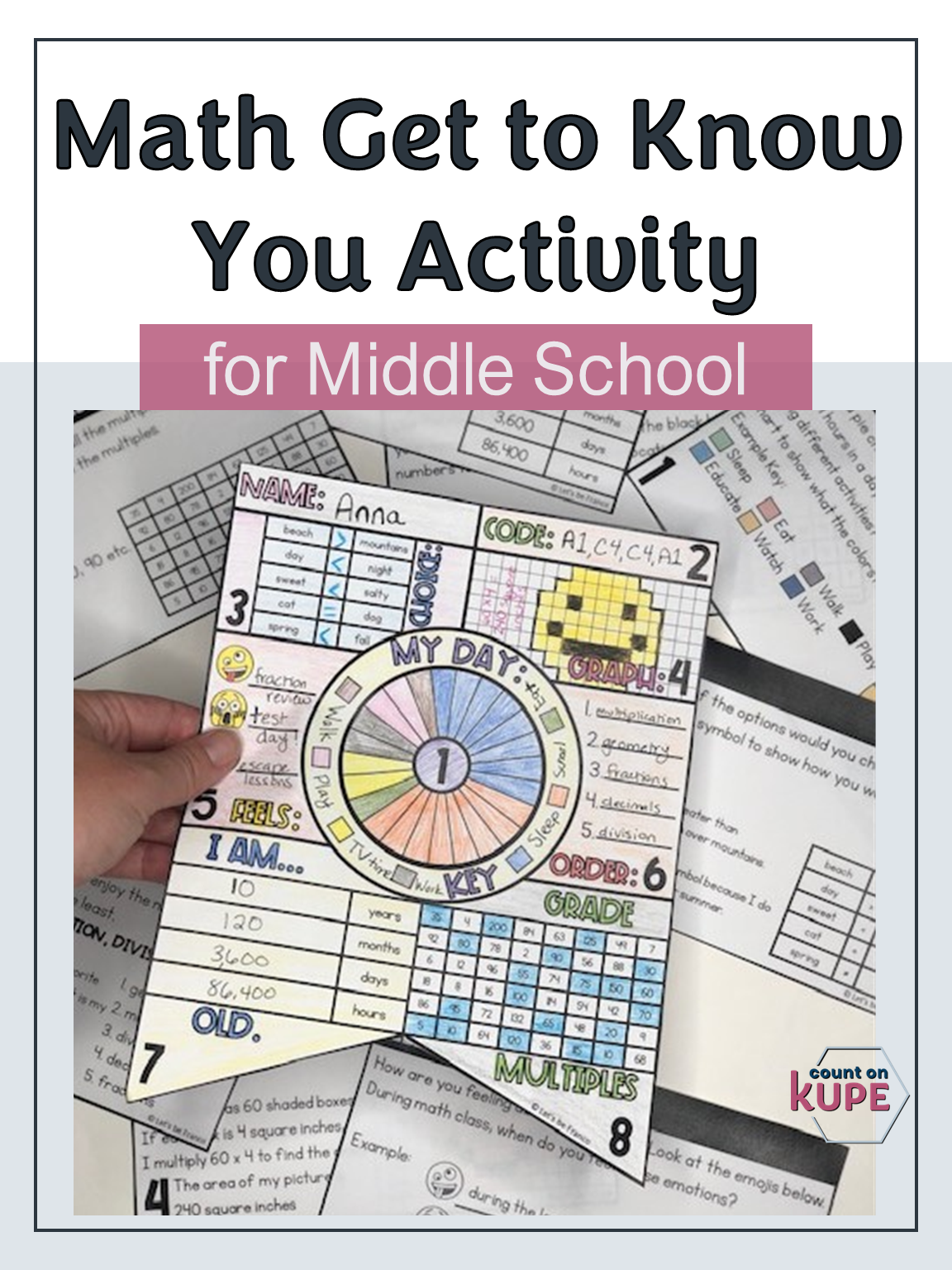 Math Get to Know You Activity for Middle School