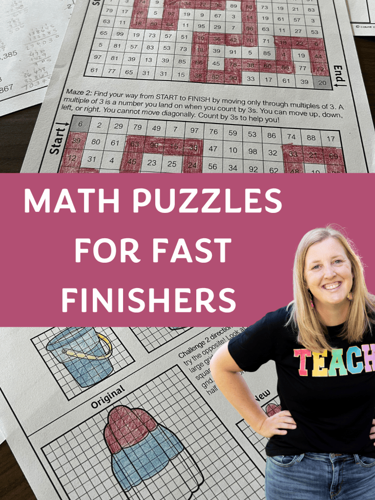 Math Puzzles for Fast Finishers - count on kupe